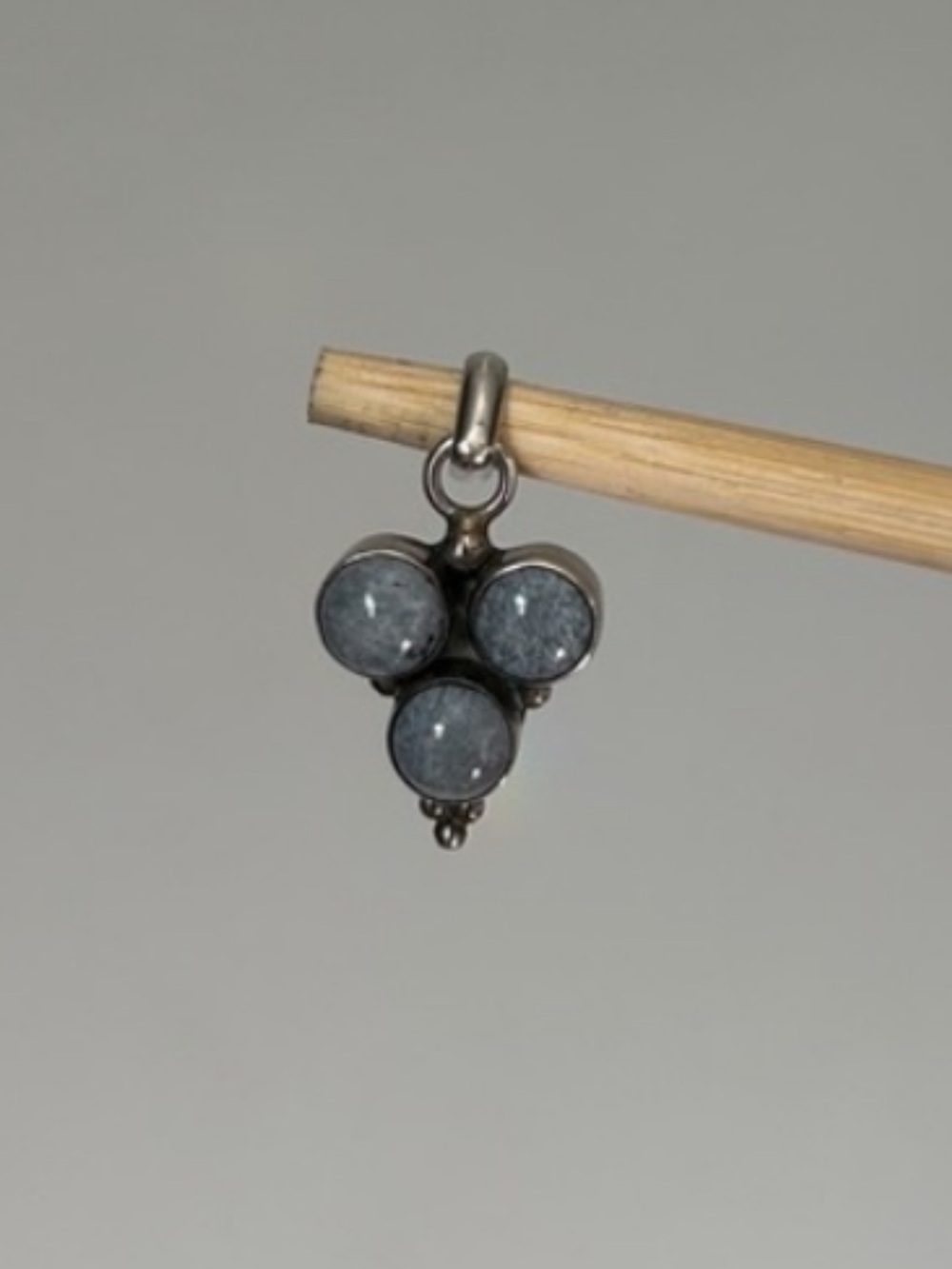 Sterling Silver grey jasper pendant